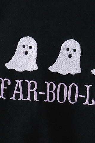 Black Ghost Embroidery Romper