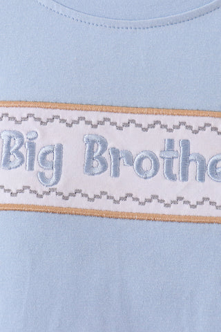Blue big brother embroidery top