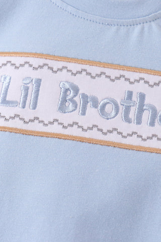 Blue Lil brother embroidery bubble