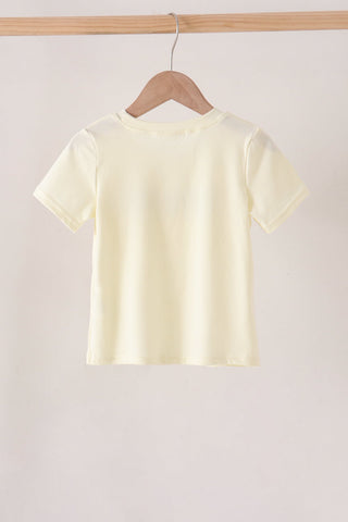 Beige character french knot top