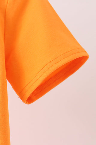 Orange ghost embroidery top