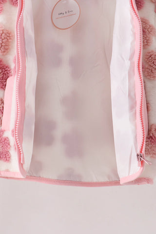 Floral print fleece jacket