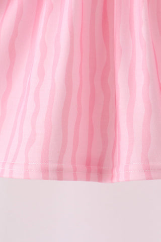 Pink ghost applique stripe bloomer set
