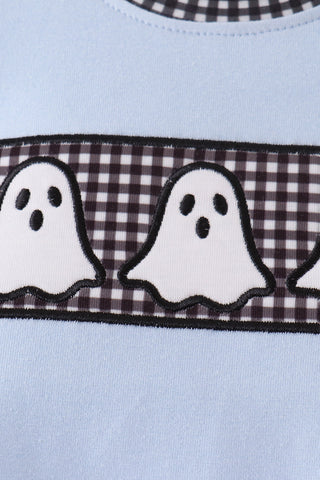 Blue ghost embroidery bubble