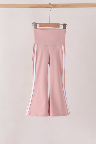 Pink Flare Double Side Stripe Active Pants