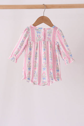 Pink Pearl Bow Floral Bubble