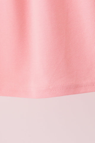 Pink pumpkin embroidery dress