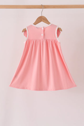 Pink pumpkin embroidery dress