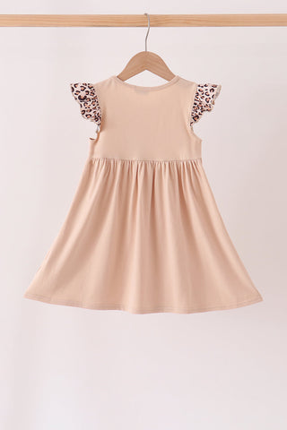 Leopard pumpkin applique dress
