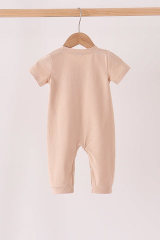Leopard pumpkin embroidery romper