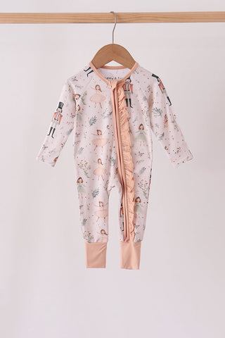 Nutcracker Zip Ruffle Bamboo Romper
