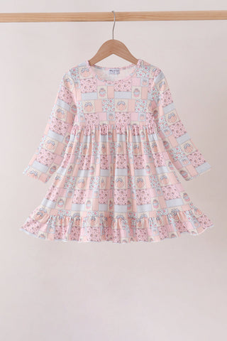 Pink pumpkin ruffle dress
