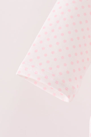Pink santa claus dot applique ruffle bubble