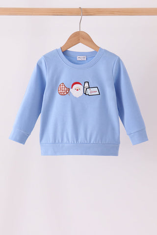 Blue Milk Cookies Embroidery Top