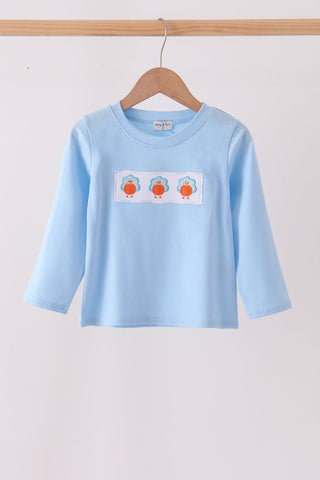Blue Turkey Embroidery Top