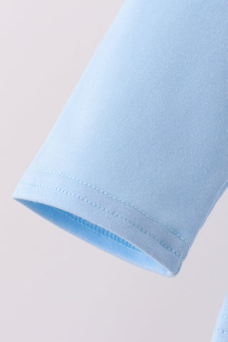 Blue Turkey Embroidery Top