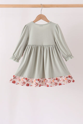 Sage Turkey Applique Dress