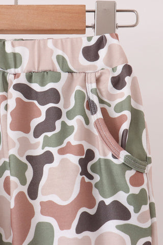 Camo Deer Applique Pants Set