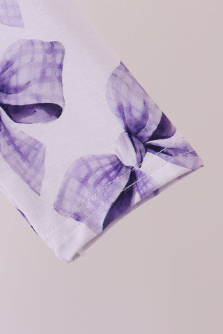 Purple Bow Zip Bamboo Dress