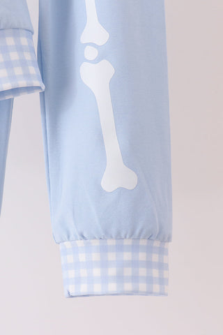 Blue skeleton print pants set