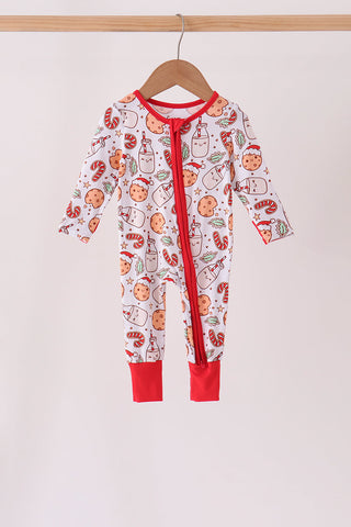 Red milk cookie bamboo romper