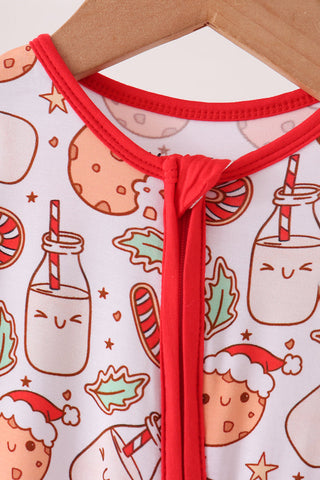 Red milk cookie bamboo romper