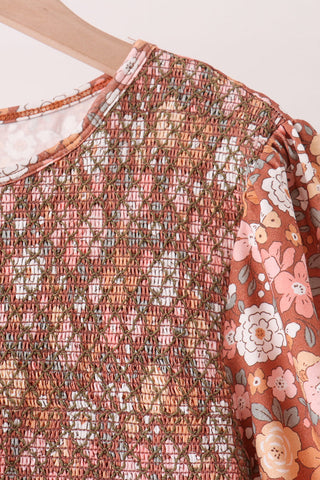 Floral Smocked Mom Dress