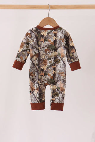 Camouflage tree pocket romper