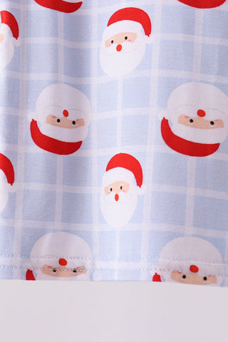 Blue Santa Claus Bamboo Pajama Set