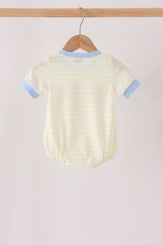 Yellow stripe pumpkin embroidery bubble