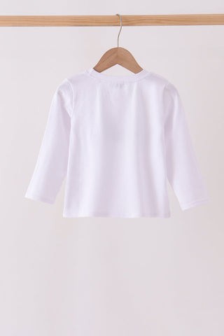 Blue train embroidery top