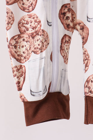Brown Milk Cookie Print Romper