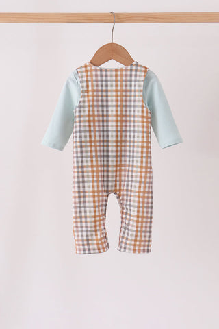 Sage Turkey Embroidery Plaid 2pc set