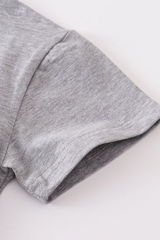 Gray blank basic t-shirt Adult Kids and baby bubble