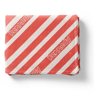 Candy Cane Stripes - Personalized Blanket