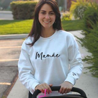 Custom EMBROIDERED Sweatshirt with Kid Name on Sleeve