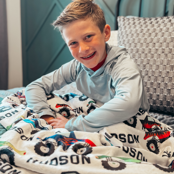 Monster Trucks Name Blanket