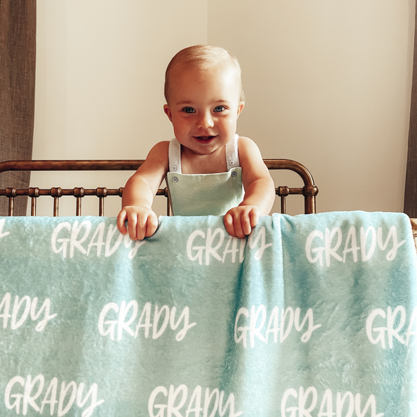 Blues Personalized Name Blanket - Classic Name, With Font Preview