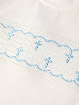 Blue Smocked Church Christ Bishop Christening Toddler Boys'Set