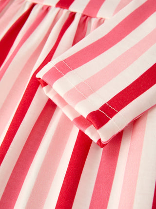 Valentine’s Girls Long Sleeve 3-Piece Dress Set with Hearts and Stripes