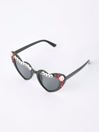 Baseball Theme Rhinestone Heart Girls Sunglasses