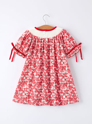 Valentine's Day "BE ❤ MINE" Embroidered Floral Girls' Dress