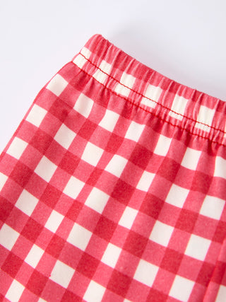 Red Valentine's Day Plaid Smocking Embroidered  Pony Boys Set