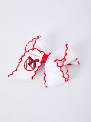 Festive Baseball Embroidered Girls Hairpin 4 Inches