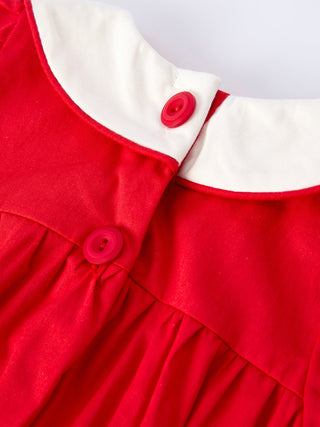 Red Ruffle Heart Embroidered Romper - Valentine Style