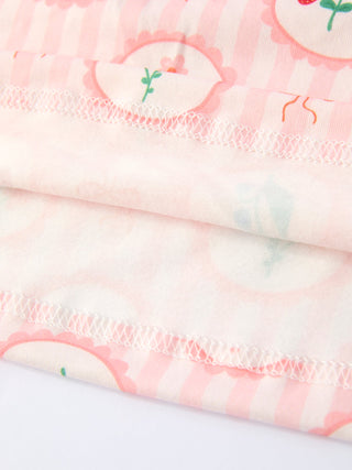 Spring Pink Floral Bow Smocked Girl Dress