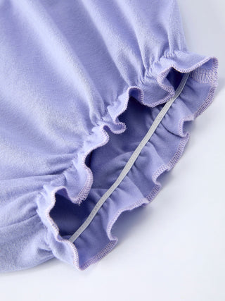 Purple Floral Smocked Embroidery Baby Girls Bloomers Set