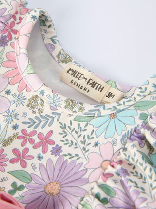 Girls Pink Floral Sleeveless Baby Girls Romper