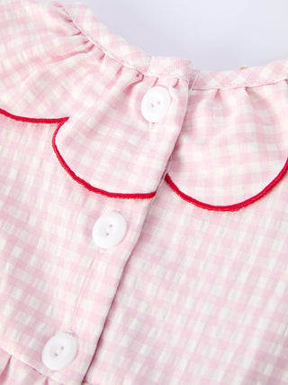 Baby Girls' Plaid Smocked Strawberry Applique Romper