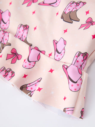 Western Girls Two Piece Swimsuit Ruffle